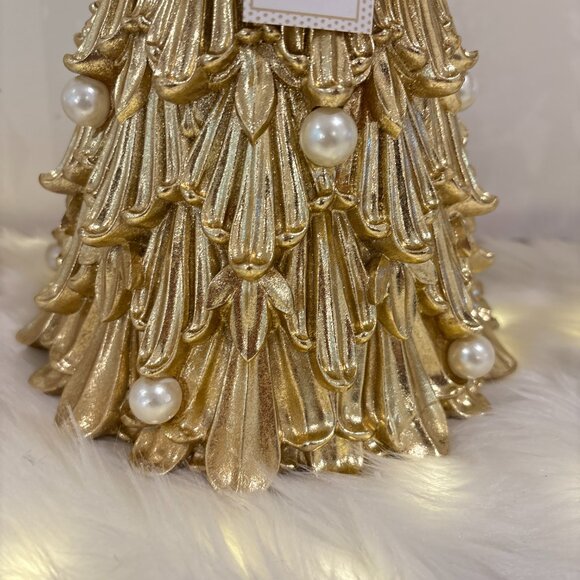 Cupcakes Cashmere Elegant Shabby Chic Metallic Gold Pearl Holiday Christmas Tree - Picture 3 of 6